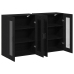 Gabinete Montado en la Pared Conjunto de 2 Roble Negro