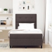 Cama con Base Resorte  con Colchón Marrón Oscuro 120x200 cm Tela