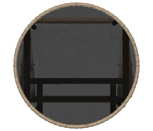 Conjunto de Bistro de Jardín de 3 Piezas  con Cojines Beige de Poliratán
