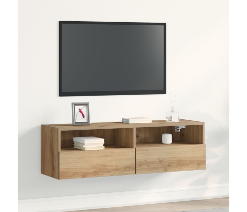 Mueble de Televisión  de Roble Artisan 100x30x30 cm de Madera Elaborada