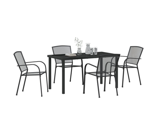 Juego de Comedor Jardín  5 Piezas Antracita Acero