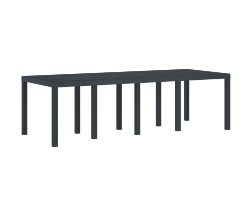 Juego de Comedor de Jardín de 9 Piezas Poliratán Gris Oscuro