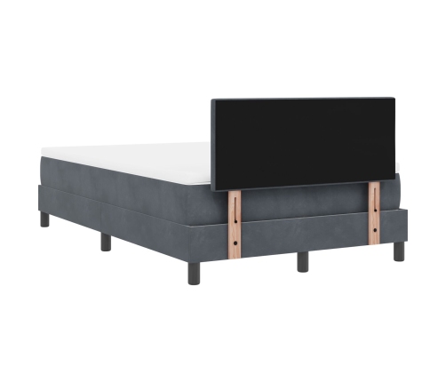 Cama con colchón Box Spring  Gris oscuro 120x200 cm Terciopelo