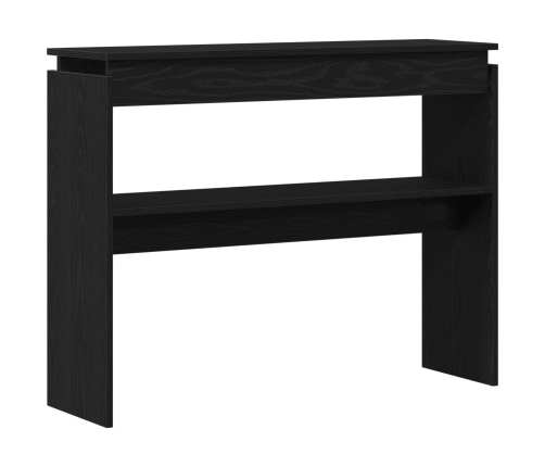 Mesa Consola  Negra de Roble 80x30x102 cm de Madera Compensada