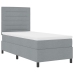 Cama con Somier y Colchón Gris Claro 90x200 cm Tela