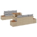 Conjunto de Sofá de Jardín  Conjunto de 7 Beige, Gris, Marrón