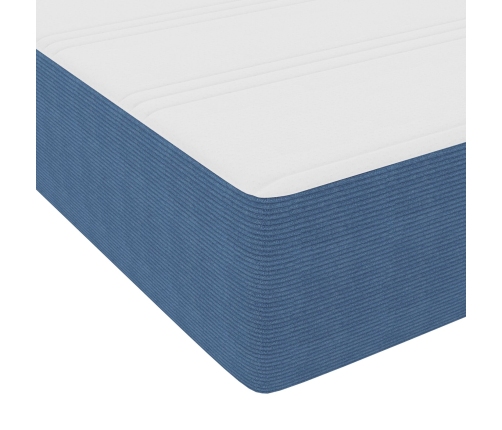 Cama con Box Spring y Colchón Azul 140x200 cm de Tela de Terciopelo