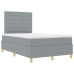 Cama Box Spring  con Colchón Gris Claro 120x200 cm Tela