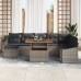 Conjunto de Sofás de Jardín de 9 Piezas con Cojines Gris Ratán