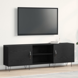 mueble para TV  Negro Roble 150x30x50 cm Madera elaborada