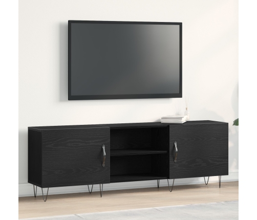 mueble para TV  Negro Roble 150x30x50 cm Madera elaborada