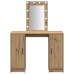 Mesa de Tocador  con Luces LED Roble Artesanal 102x33x135 cm