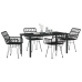 Conjunto de Comedor de Jardín de 5 Piezas  Negro Polirratán