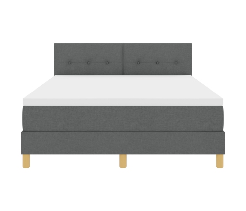 Cama con somier  con colchón gris oscuro 160x200 cm tela