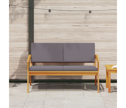 Banco de jardín  con cojines 115x70x72 cm de madera sólida de acacia