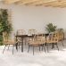 Set de Comedor de Jardín de 7 Piezas Marrón Poliratán