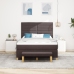 Cama con base de resortes  con colchón y banco marrón oscuro 160x200 cm tela
