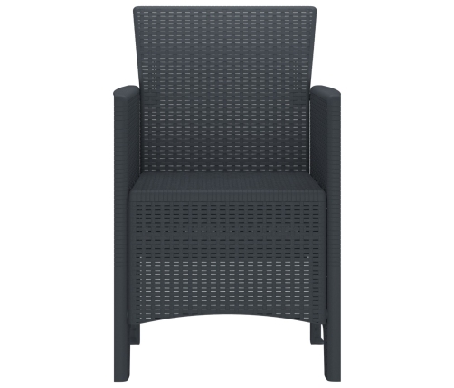Silla de Jardín  Juego de 2 Antracita Plástico Estandar Duradera