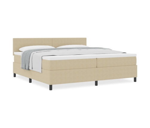 Cama con Base  con Colchón Verde Claro Gris 200x200 cm Tela de Terciopelo