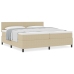 Cama con Base  con Colchón Verde Claro Gris 200x200 cm Tela de Terciopelo