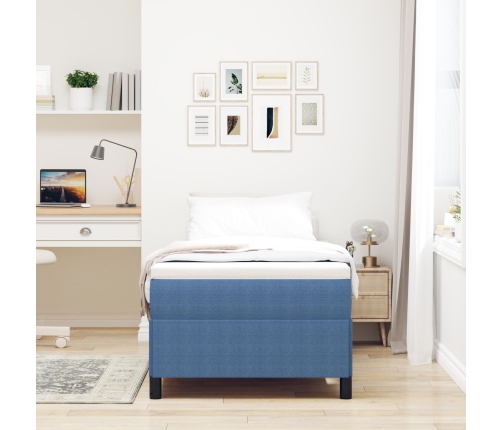 Cama Azul 90x200 cm Tejido de Corduroy