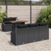Conjunto de Comedor de Jardín de 6 Piezas con Cojines Negro Ratán Polietileno Acacia