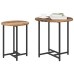 Mesa auxiliar de 2 piezas de madera antigua, madera de ingeniería y metal