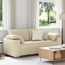 Sofá  Crema Tela Mediano Resistente Sofá Rectangular