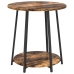 Mesa lateral  de 2 piezas en madera de roble ahumado y metal