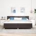 Cama Box Spring  con Colchón & LED Marrón Oscuro 200x200 cm Tela