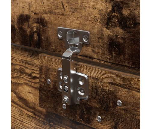 Estructura de cama  Roble ahumado Madera Doble Con almacenamiento