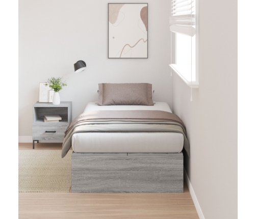 Estructura de Cama de Almacenamiento  Gris Sonoma 90x190 cm