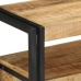 Mesas Auxiliares  Negras 120x33x75 cm de Madera Maciza de Mango y Metal