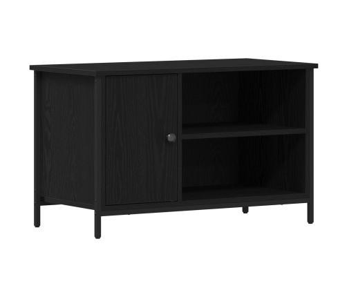 Aparador de TV  Negro Roble 80x40x50 cm Madera Ingeniada y Acero