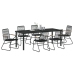Conjunto de Comedor de Jardín de 7 Piezas  Negro Rattan PVC