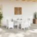 Set de Comedor de Jardín de 5 Piezas con Cojines Blanco Poliratán