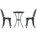 Conjunto de Bistro de Jardín de 3 Piezas  Negro de Aluminio Fundido