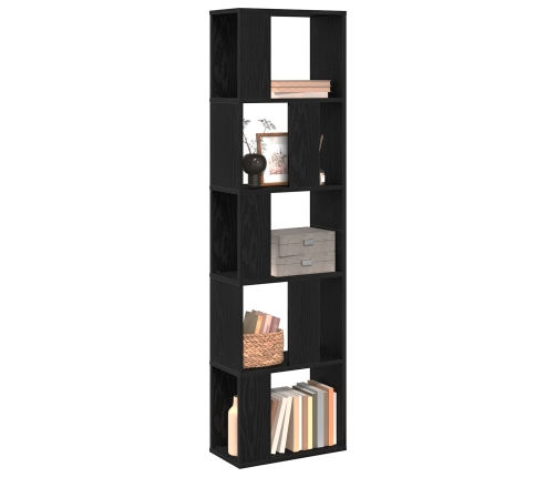 Estantería  de 5 niveles en roble negro 45x23,5x162,5 cm de madera elaborada
