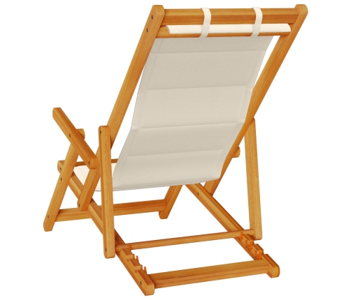 Sillas de playa plegables  2 pcs Taupe de Madera de Acacia y Textilene