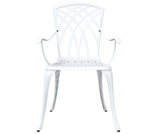 Conjunto de Comedor de Jardín de 5 Piezas  Blanco de Aluminio Fundido