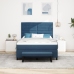 Cama con Sommier  con Colchón & Banco Azul 160x200 cm Tela