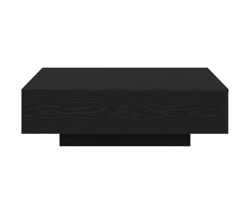 Mesa de café  negra, de roble, 100x100x31 cm, madera contrachapada