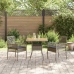 Conjunto de Comedor de Jardín  de 3 Piezas con Cojines Gris Ratán Polímero