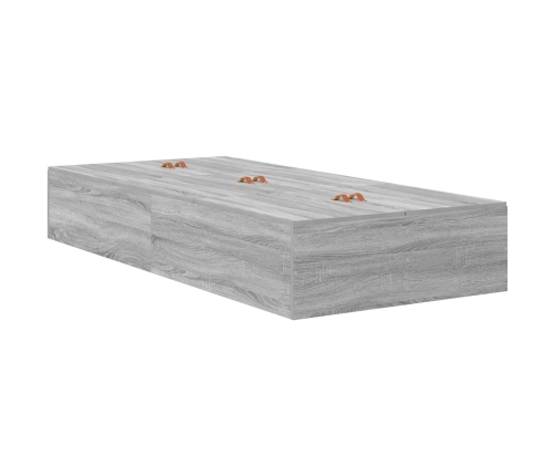 Marco de cama con almacenamiento  Gris sonoma Madera contrachapada