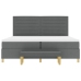 Cama con somier  con colchón y banco gris oscuro 200x200 cm de tela