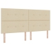 Cama con Box Spring y Colchón LED Crema 200x200 cm Tela