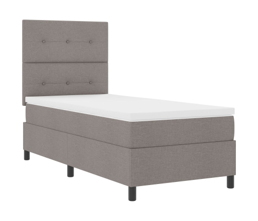 Cama con Base Futón  Taupe 100x200 cm Tela