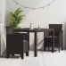 Juego de Comedor de Jardín Set de 3 Marrón Poliratán Duradero