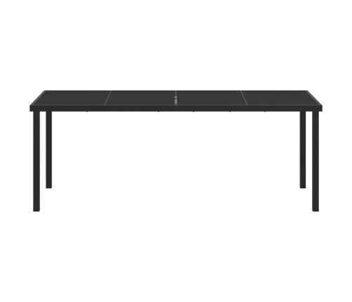 Mesa de Jardín  Negra 200x80x73 cm con Vidrio Templado