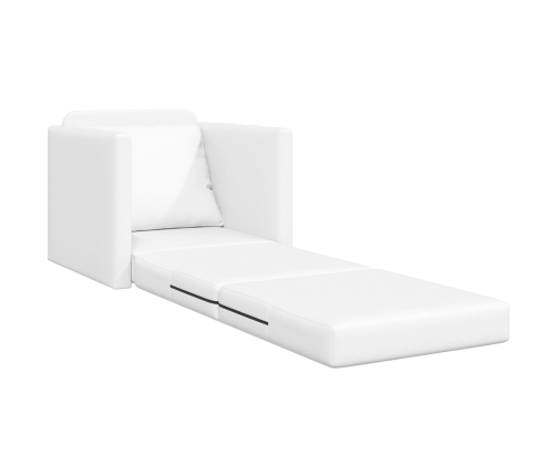 Sofá Cama de Piso  2 en 1 Blanco 74x77x81 cm Cuero Sintético